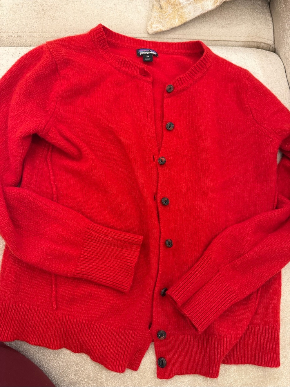 Patagonia Red Button-Up cashmere Sweater